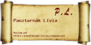 Paszternák Lívia névjegykártya